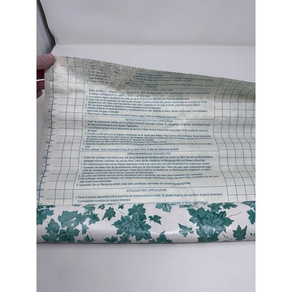 Vintage Adheso Self Adhesive Vinyl Shelf Liner Drawer Paper Ivy Leaves Set of 2 - Picture 5 of 7